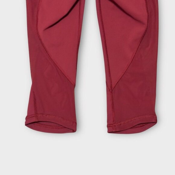 NWT Lululemon Run With The Sun Crop 4 Rosewood Luxtreme Mesh NEW Leggings - Picture 7 of 10